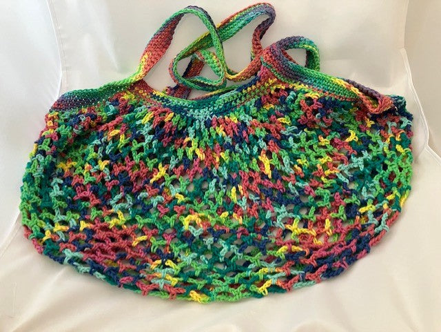 Dark Multi Color Mesh Bag Large