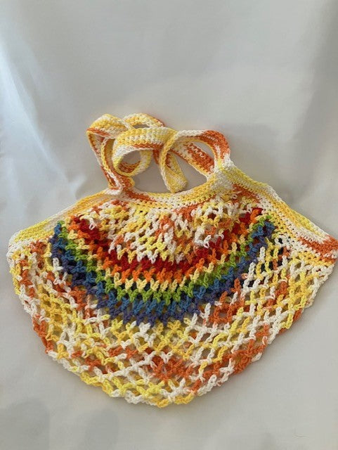 Yellow Orange Rainbow Mesh Bag